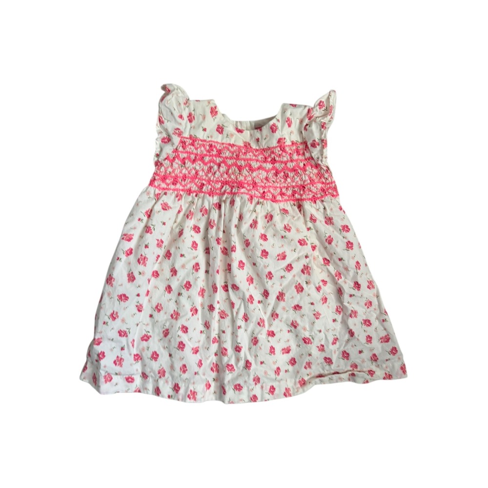 Ruby & Bloom Toddler Girls‎ Pink White Floral Smocked Flutter Sleeve Dress  18 m